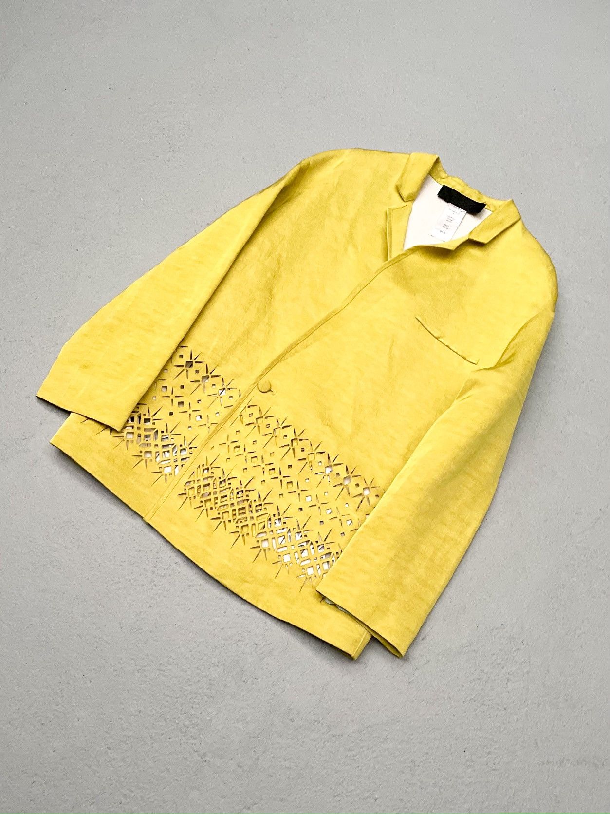 Haider Ackermann SS19 Yellow Runway Lasercut Blazer Sample Size US S / EU 44-46 / 1 - 2 Thumbnail