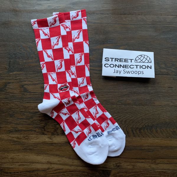 Chrome Hearts CHROME HEARTS MATTY BOY 99 EYES SOCKS RED CHECKERED