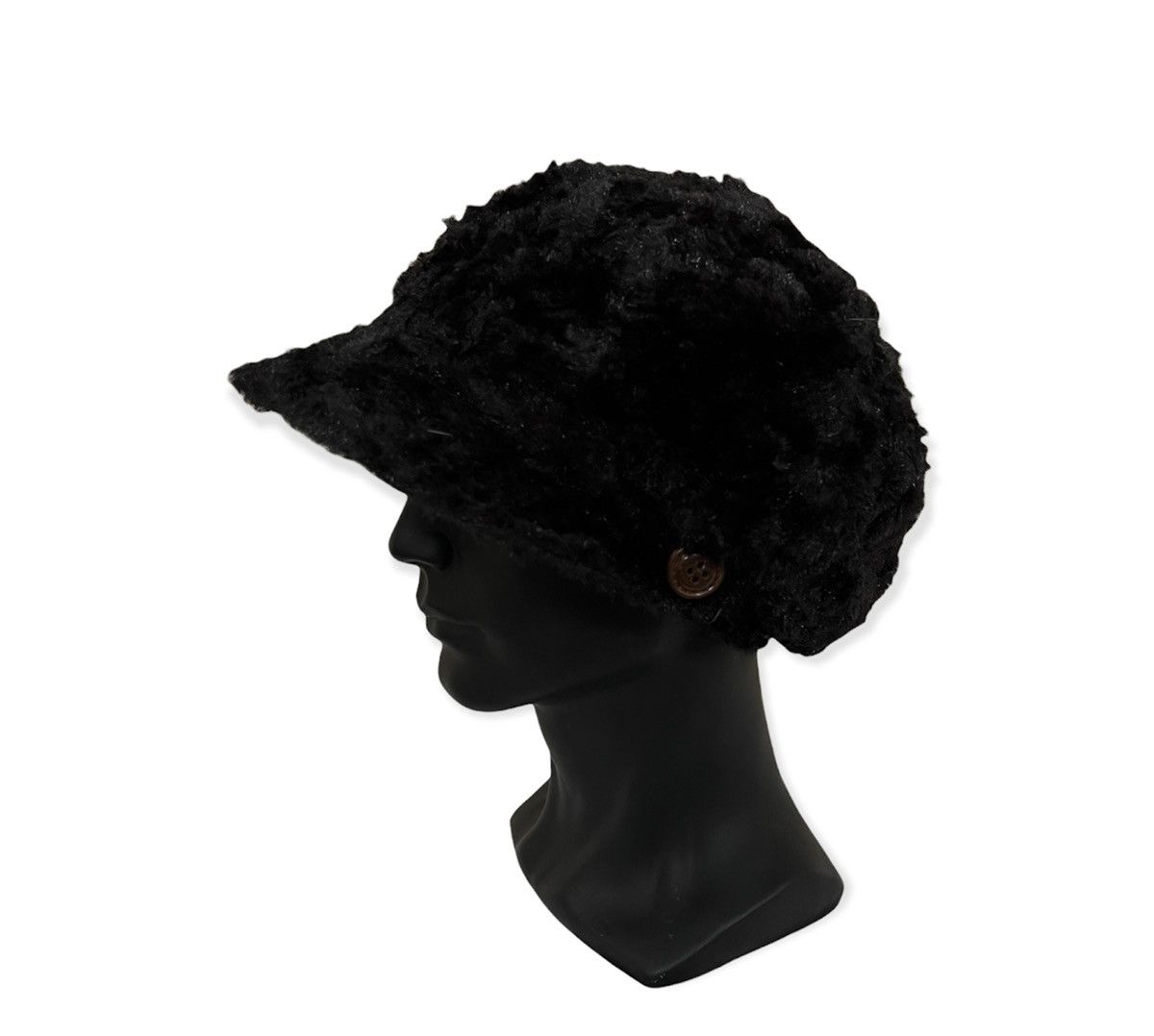 Vintage Vintage Black Fur Beanie Cap Size ONE SIZE - 1 Thumbnail
