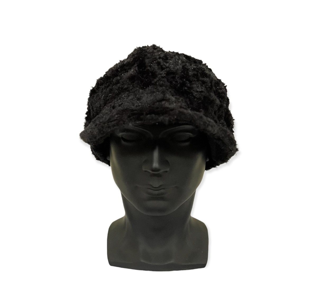 Vintage Vintage Black Fur Beanie Cap Size ONE SIZE - 2 Thumbnail