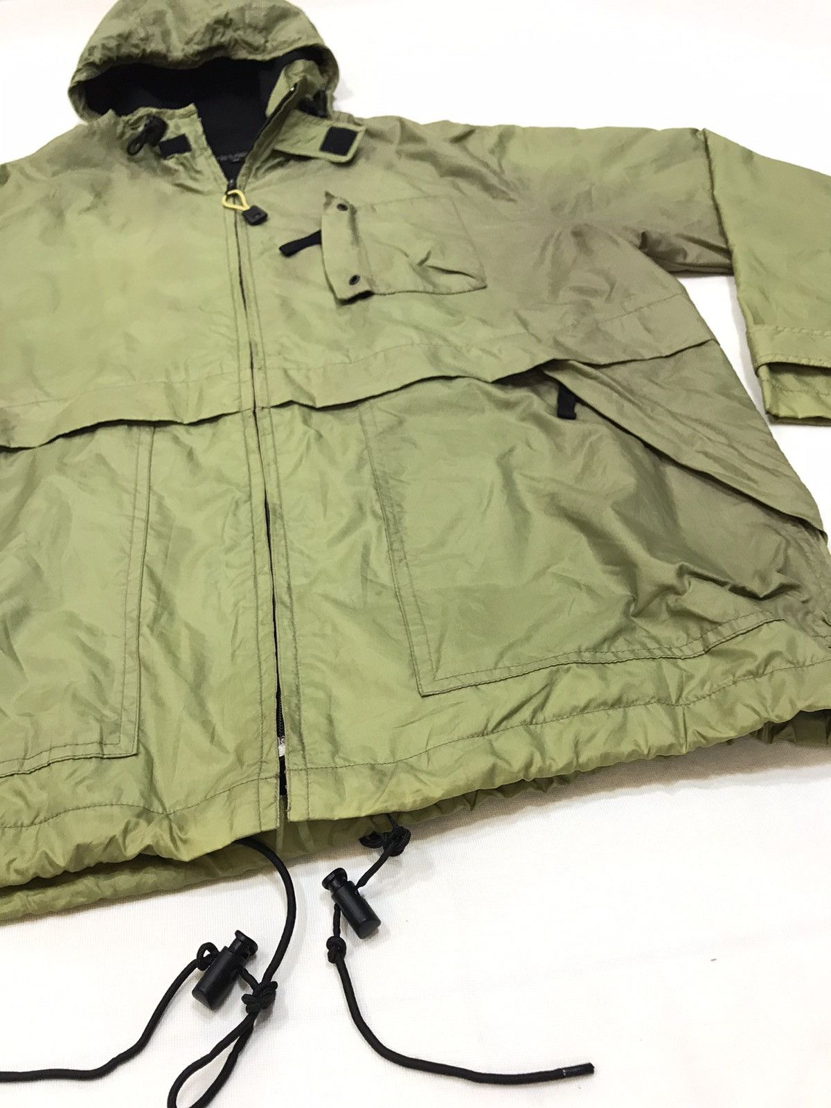 Japanese Brand ALLIX DESIGN METALLIC GREEN HOODIE WINDBREAKER JACKET Size US M / EU 48-50 / 2 - 4 Thumbnail