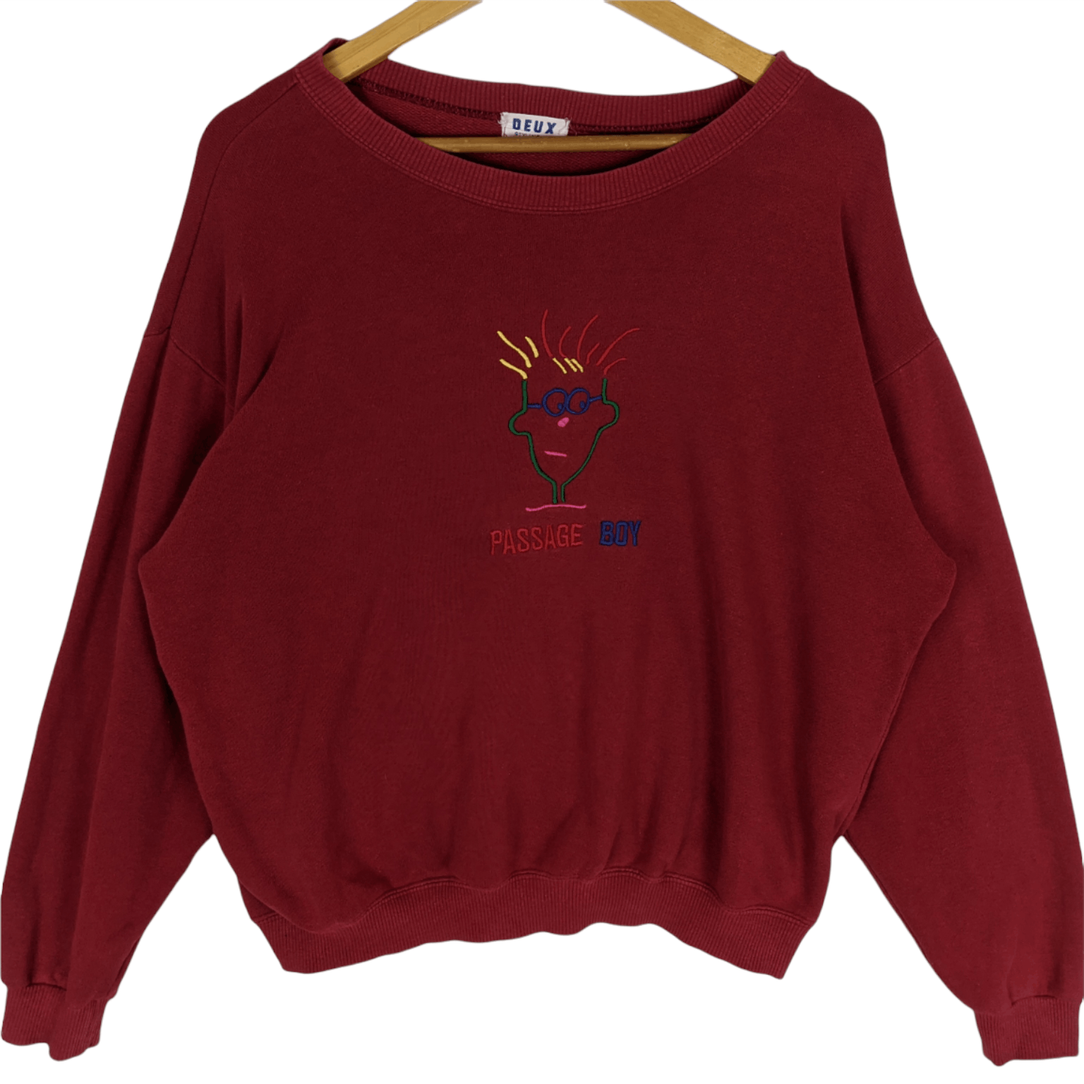 Japanese Brand Vintage 80's DEUX Passage Boy Japan Jumper Sweatshirt Size US L / EU 52-54 / 3 - 3 Thumbnail