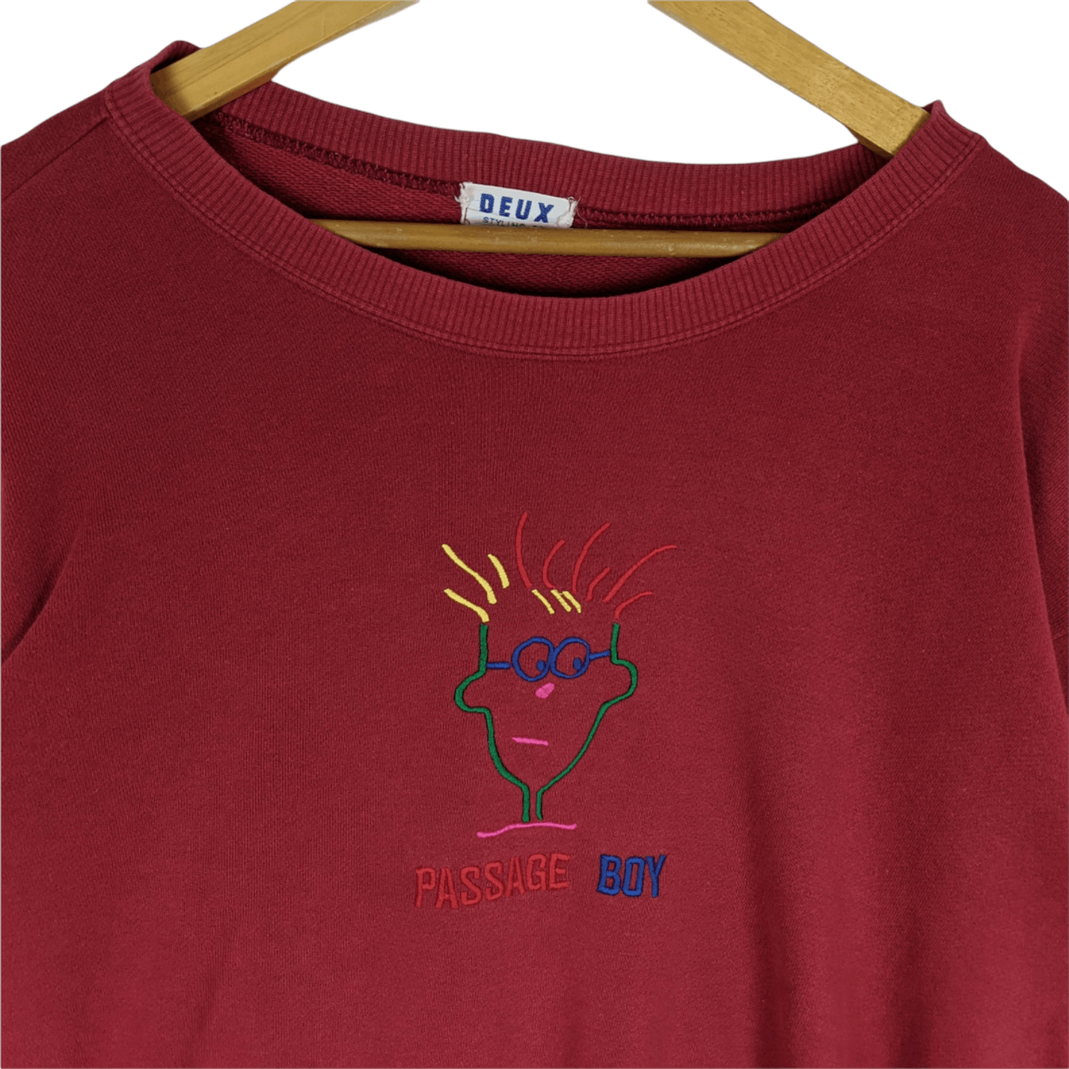 Japanese Brand Vintage 80's DEUX Passage Boy Japan Jumper Sweatshirt Size US L / EU 52-54 / 3 - 4 Thumbnail