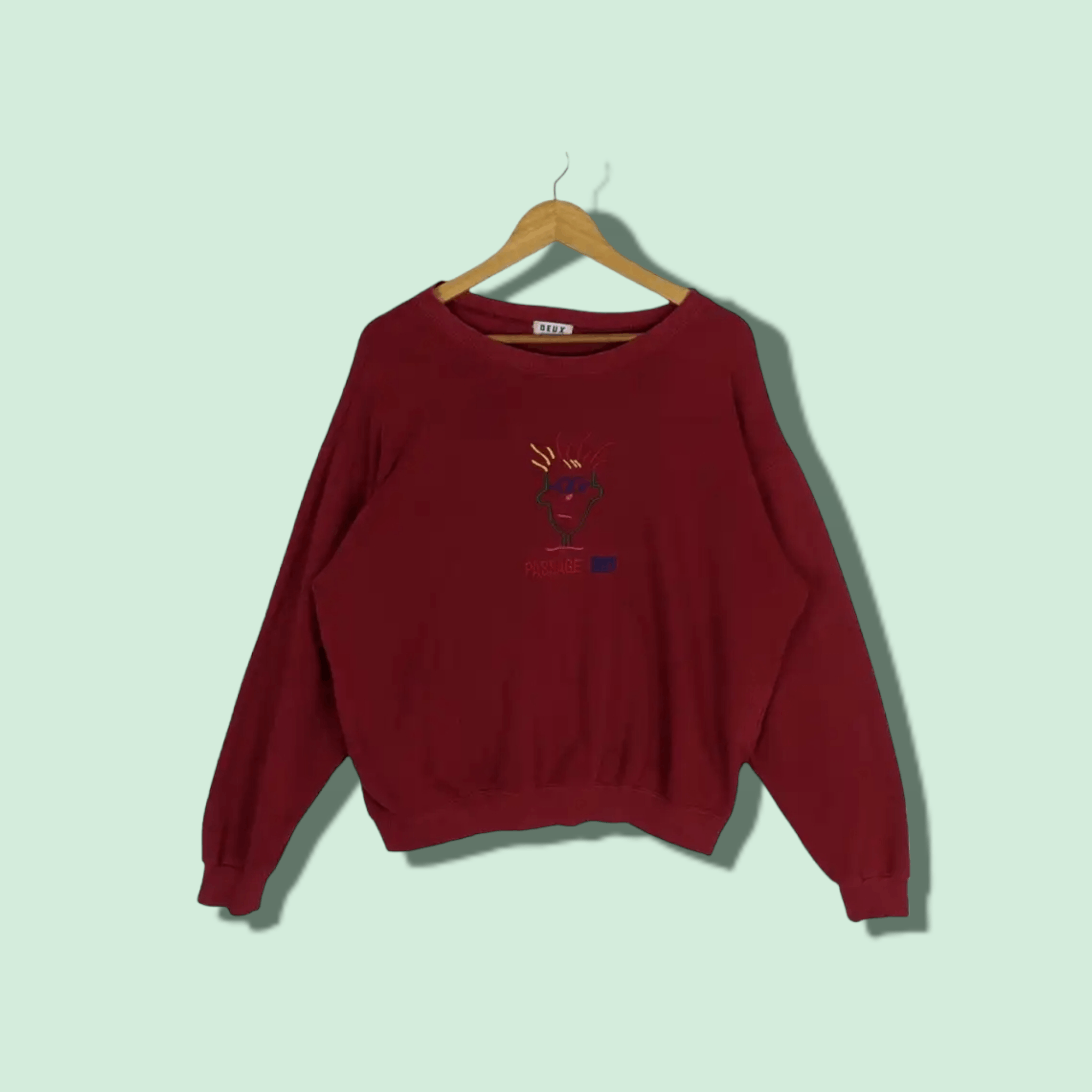 Japanese Brand Vintage 80's DEUX Passage Boy Japan Jumper Sweatshirt Size US L / EU 52-54 / 3 - 1 Thumbnail