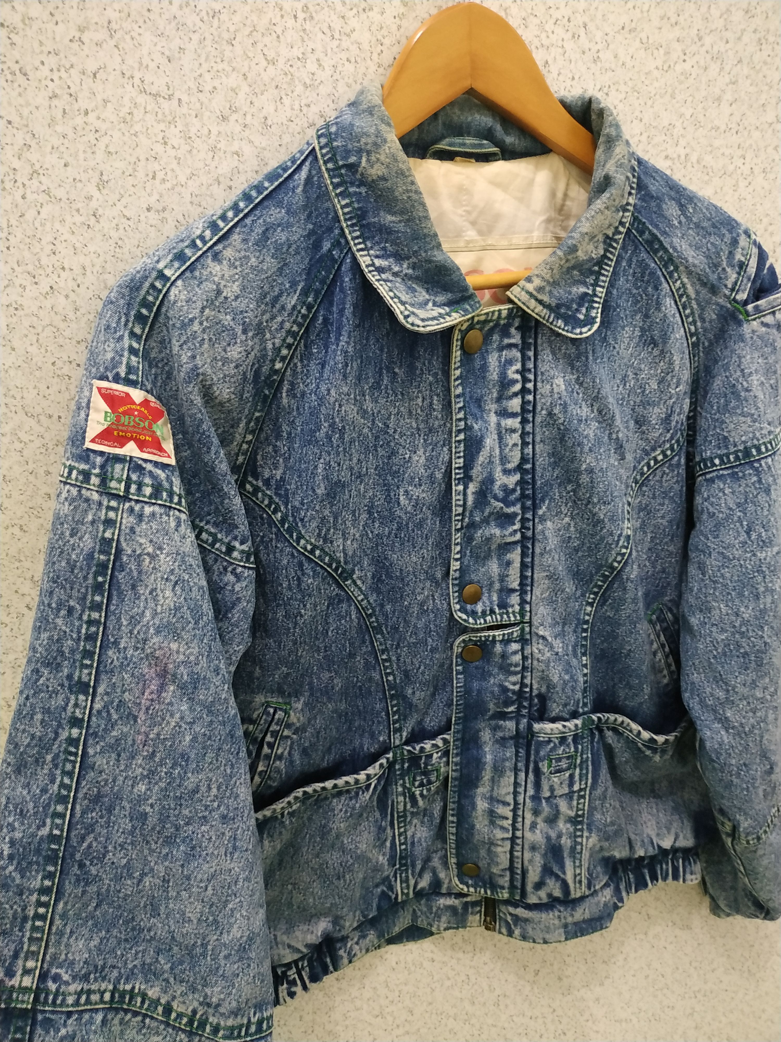 Vintage Vintage Bobson Acid Wash Denim Fly Jacket Size US M / EU 48-50 / 2 - 3 Thumbnail