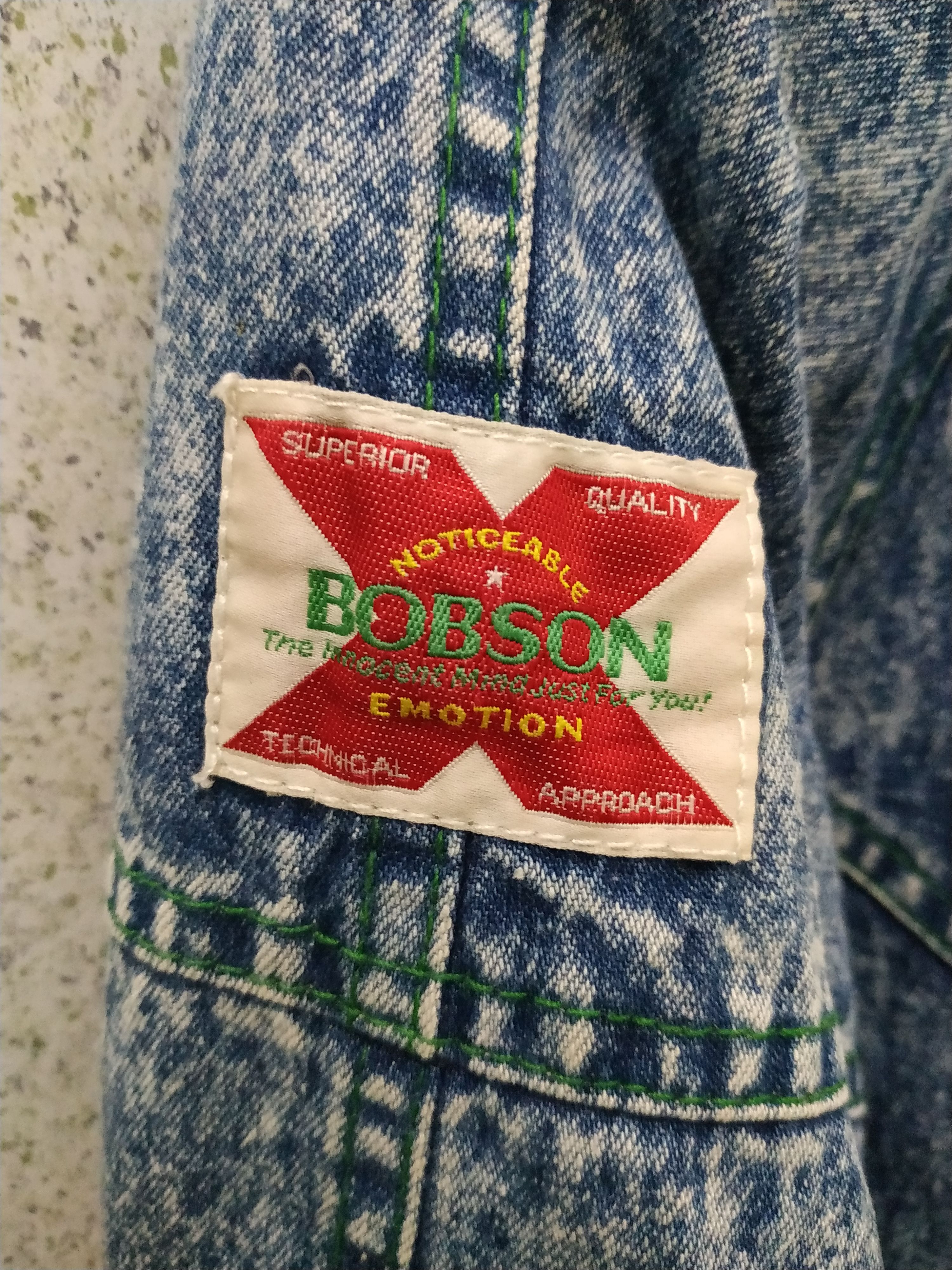 Vintage Vintage Bobson Acid Wash Denim Fly Jacket Size US M / EU 48-50 / 2 - 8 Thumbnail