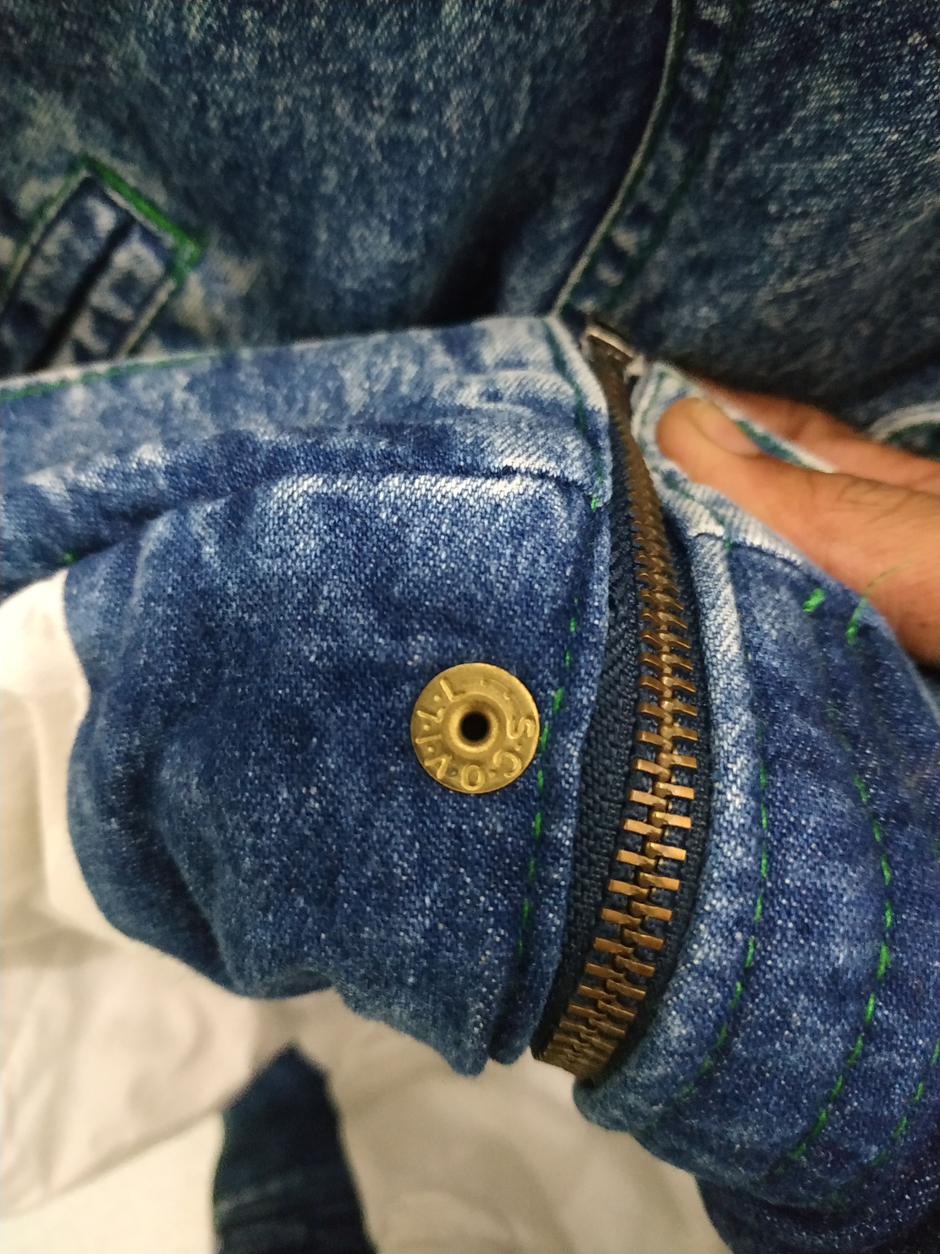 Vintage Vintage Bobson Acid Wash Denim Fly Jacket Size US M / EU 48-50 / 2 - 7 Thumbnail