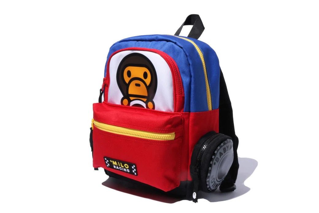 image of Bape Baby Milo Racing Day Pack in Red, Men's