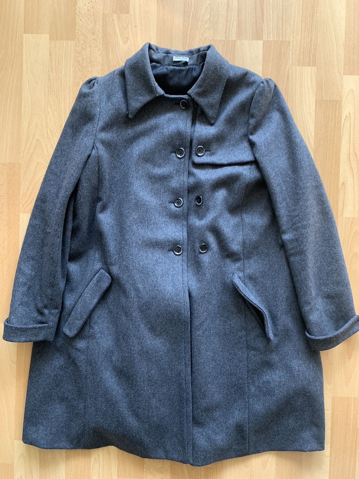 Image of Miu Miu A/w 99 Wool Coat (Prada Era) in Black, Men's (Size Small)