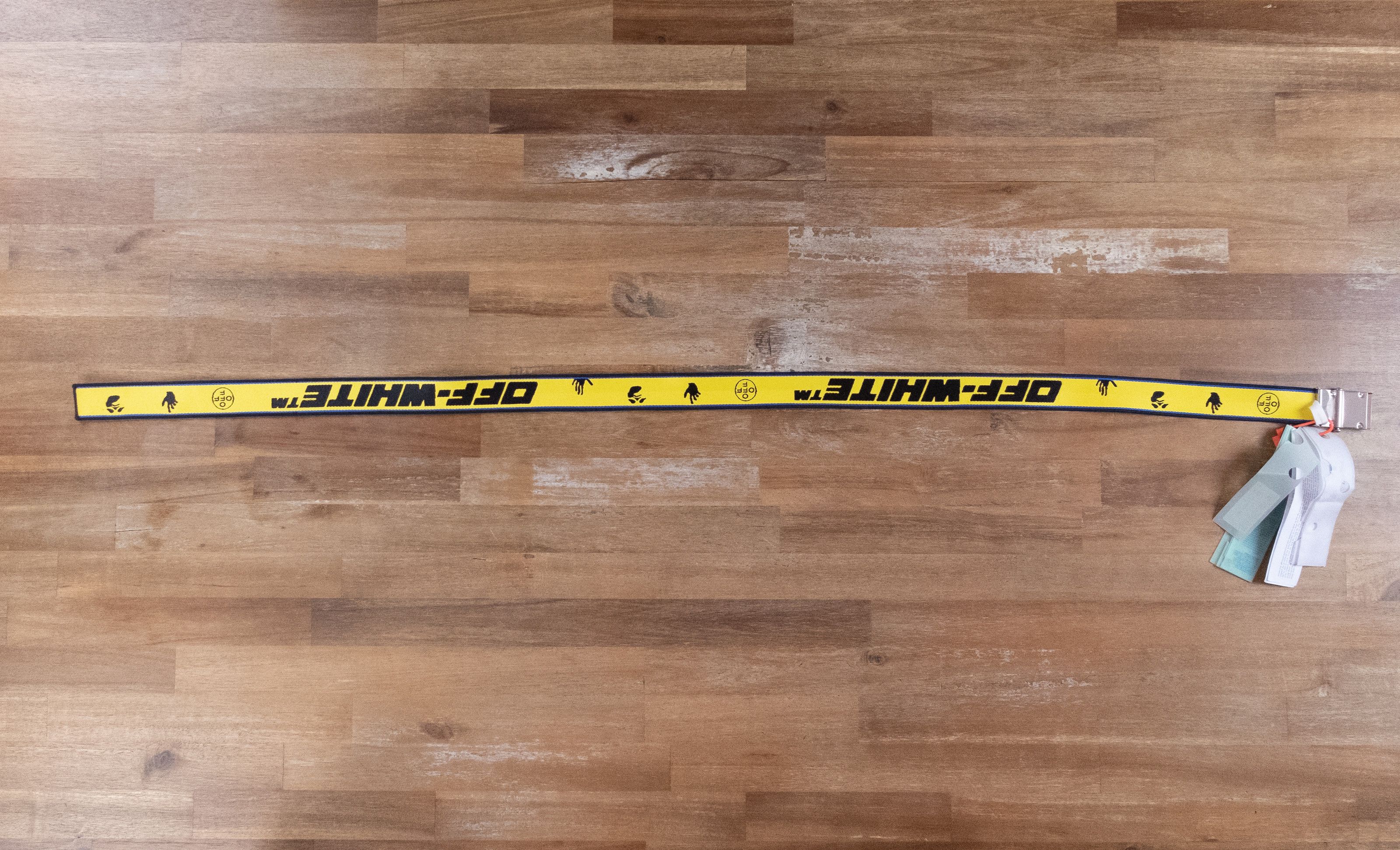 Off-White OFF-WHITE yellow pink white reversible logo industrial belt Size ONE SIZE - 5 Thumbnail