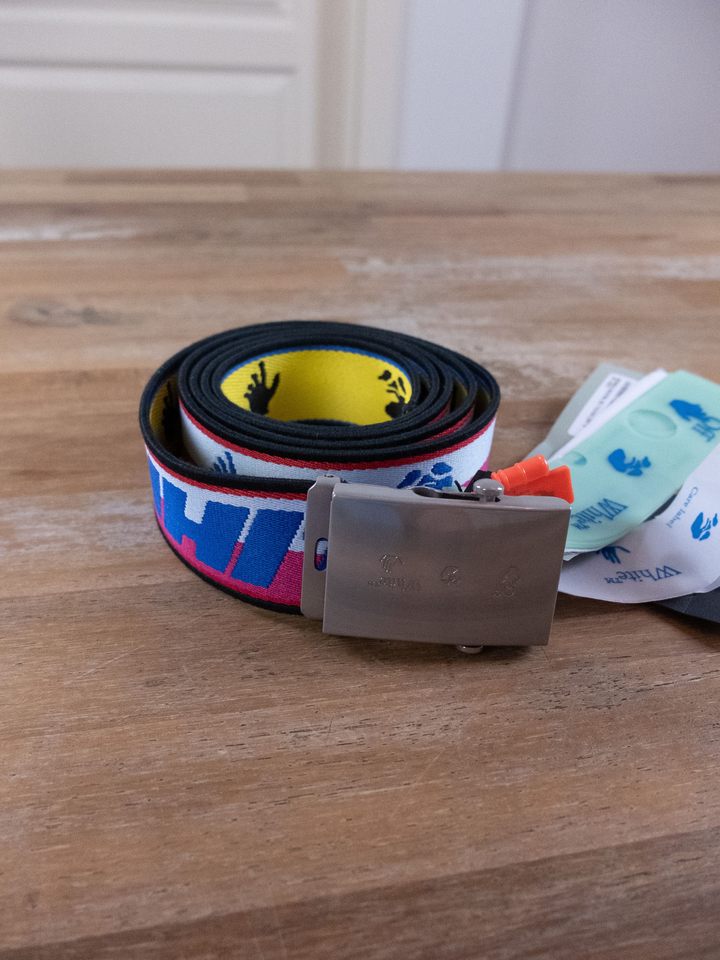 Off-White OFF-WHITE yellow pink white reversible logo industrial belt Size ONE SIZE - 2 Thumbnail