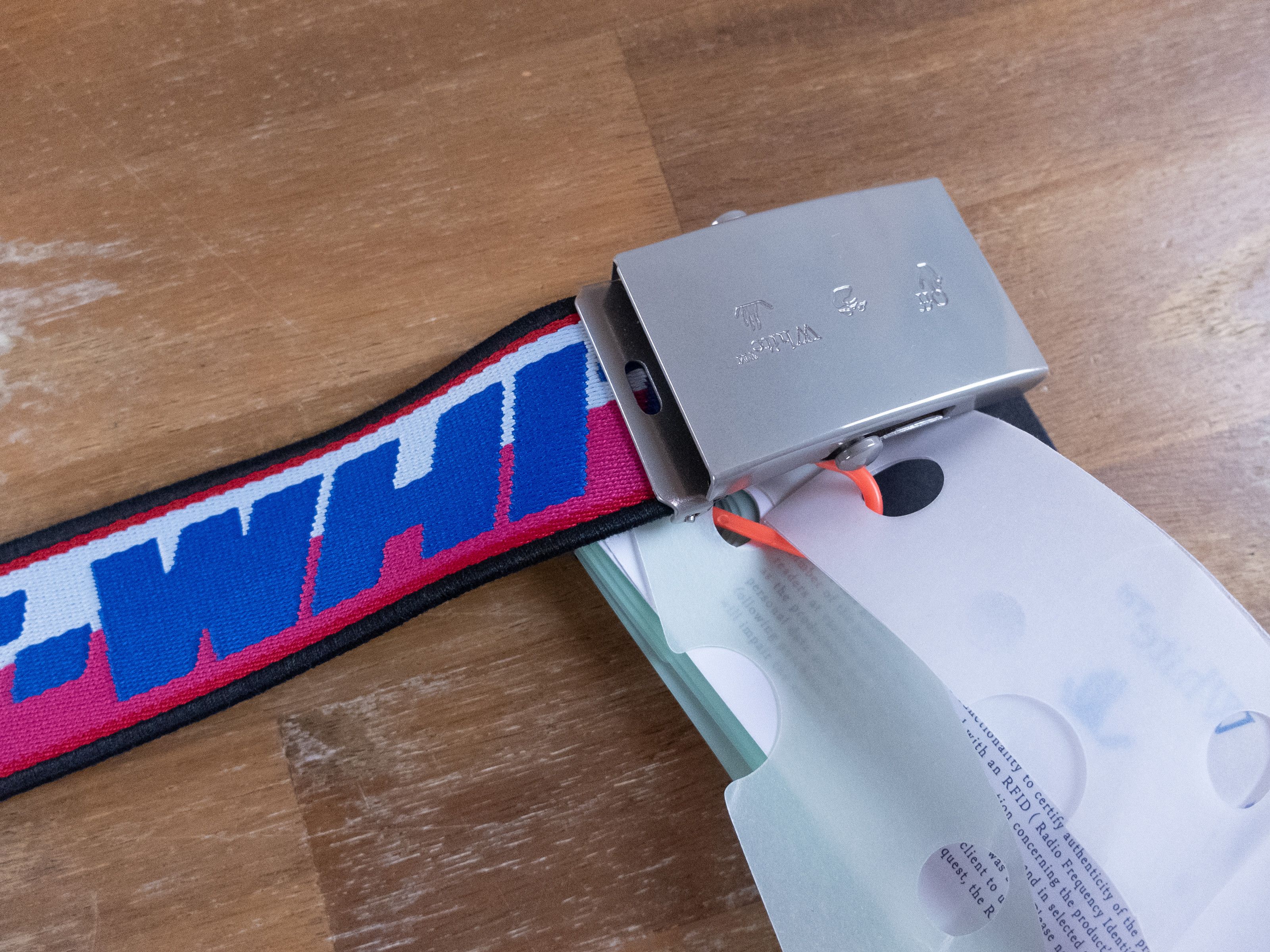 Off-White OFF-WHITE yellow pink white reversible logo industrial belt Size ONE SIZE - 4 Thumbnail