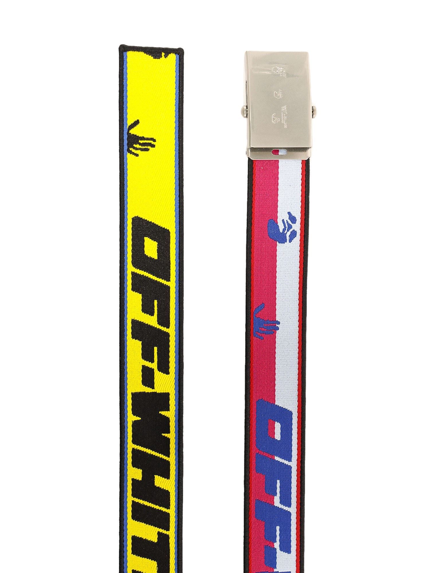 Off-White OFF-WHITE yellow pink white reversible logo industrial belt Size ONE SIZE - 1 Thumbnail