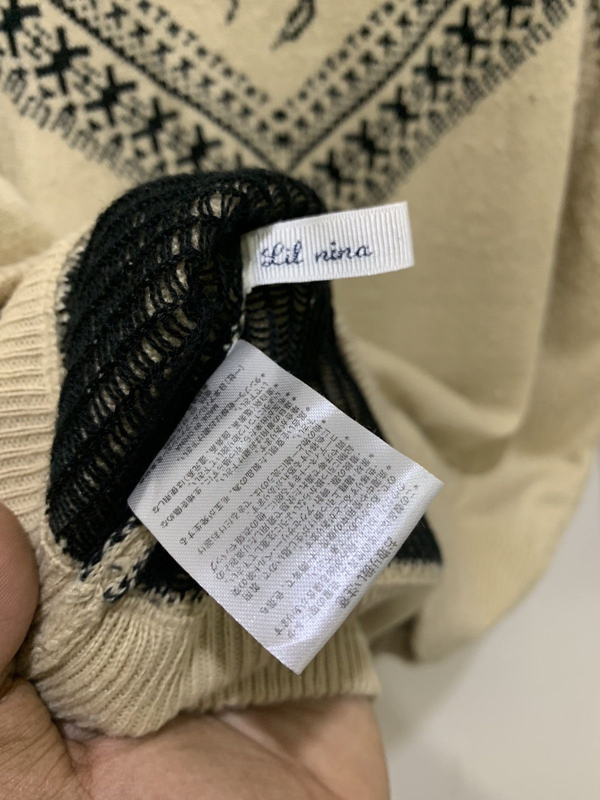 LIL NINA Native Navajo FairIsle Art Knitwear Jumper Sweater