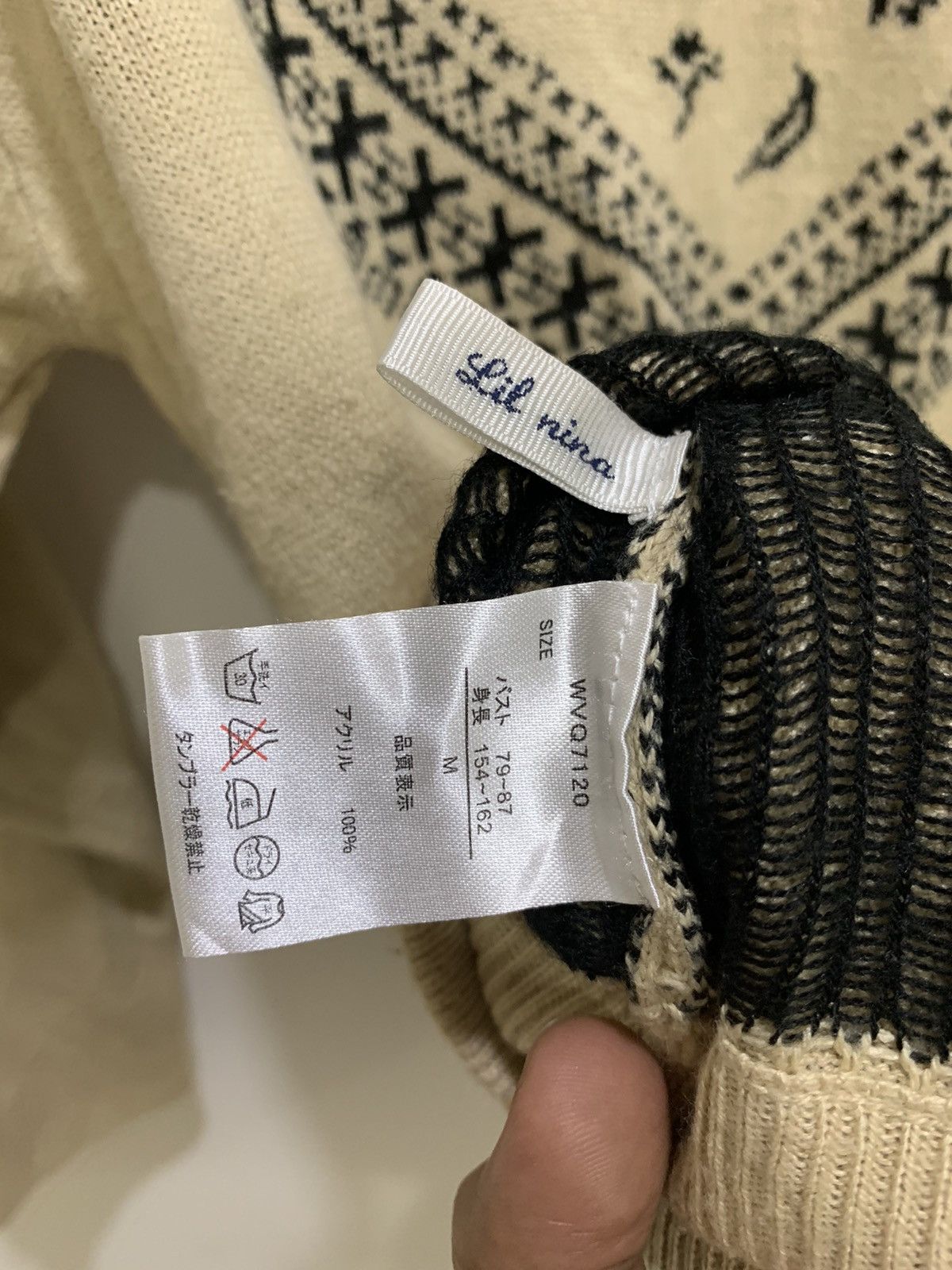 LIL NINA Native Navajo FairIsle Art Knitwear Jumper Sweater