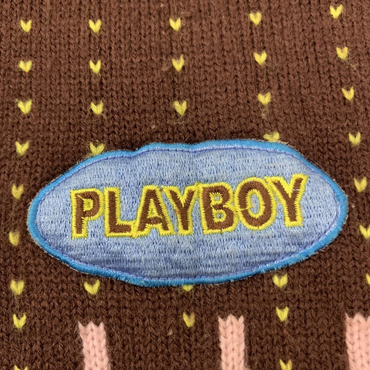 Other × Playboy PLAYBOY Monogram Intarsia Embroidery Knitwear Muffler Scarf Size ONE SIZE - 7 Thumbnail