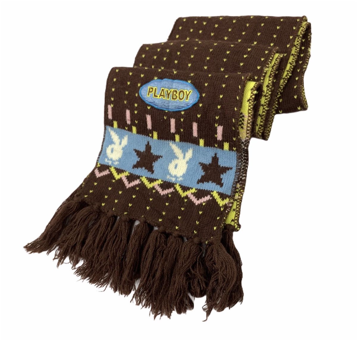 Other × Playboy PLAYBOY Monogram Intarsia Embroidery Knitwear Muffler Scarf Size ONE SIZE - 3 Thumbnail