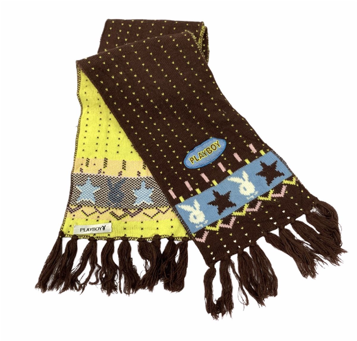 Other × Playboy PLAYBOY Monogram Intarsia Embroidery Knitwear Muffler Scarf Size ONE SIZE - 4 Thumbnail