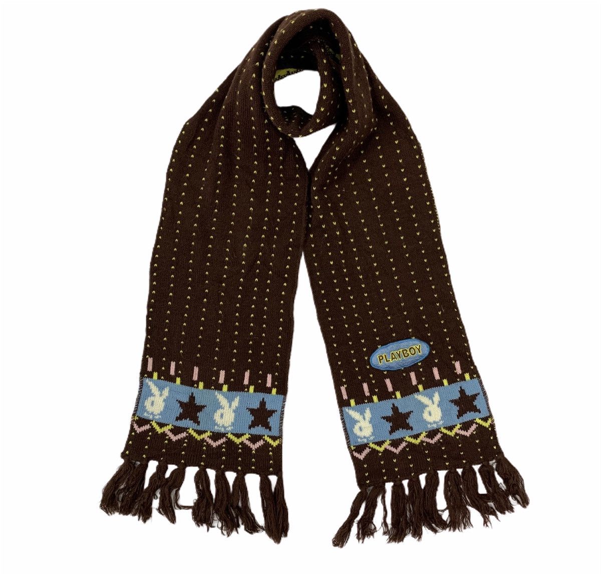Other × Playboy PLAYBOY Monogram Intarsia Embroidery Knitwear Muffler Scarf Size ONE SIZE - 1 Thumbnail