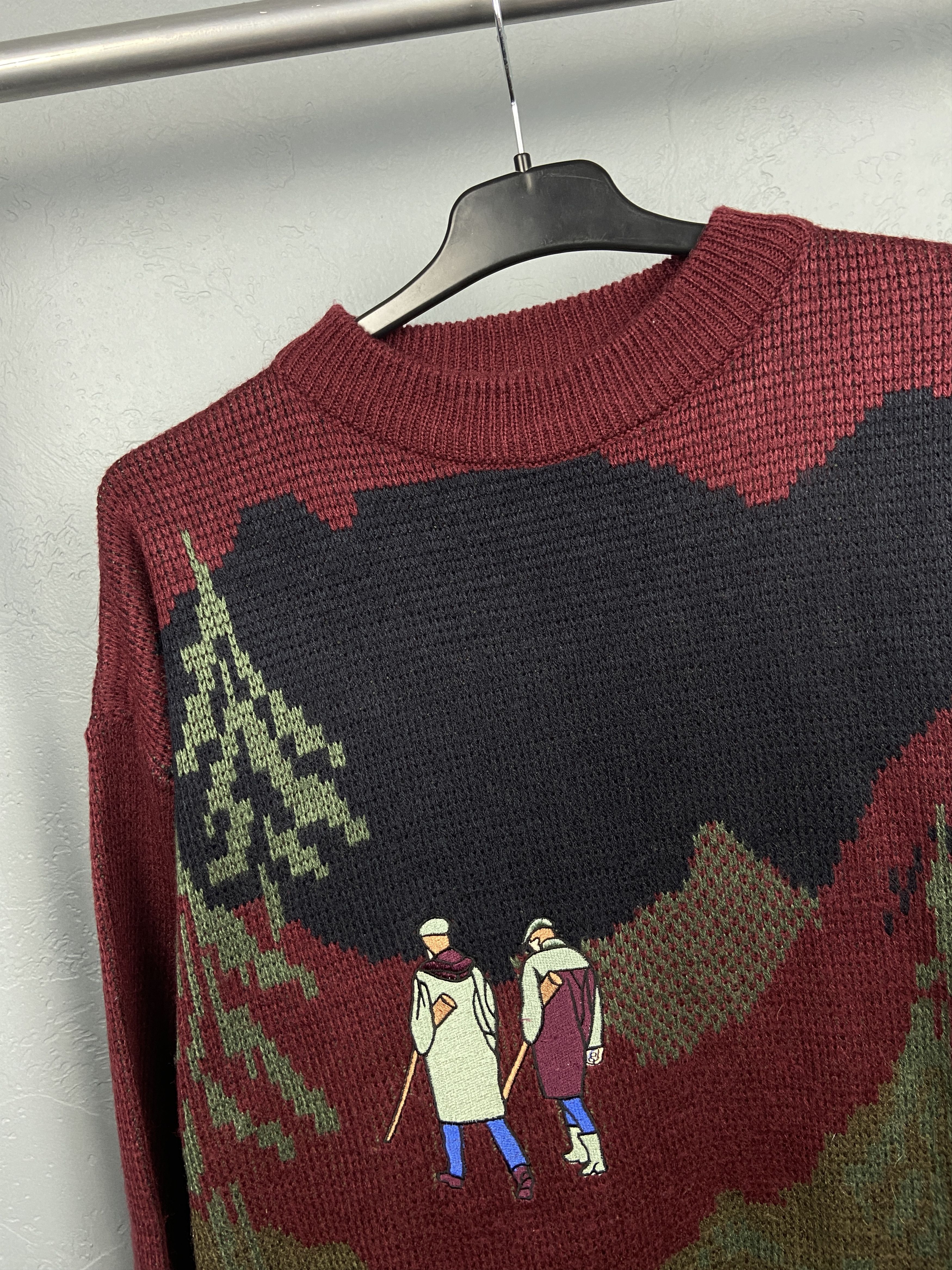 Vintage Hunters Print Vintage Mens Oversized Knit Sweater Size US M / EU 48-50 / 2 - 2 Thumbnail