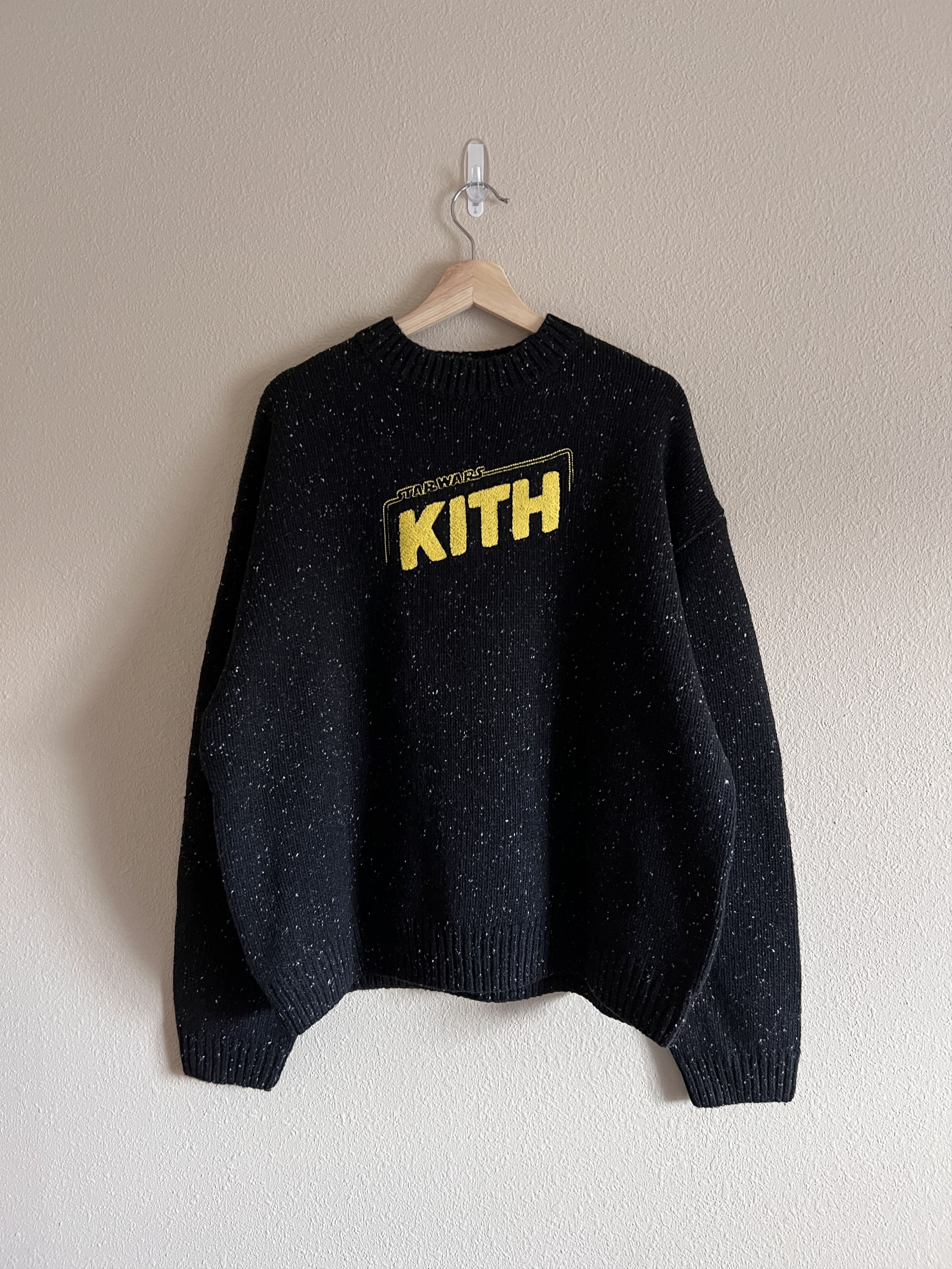 image of Kith Star Wars Galaxy Crewneck Sweater in Black, Men's (Size XL)