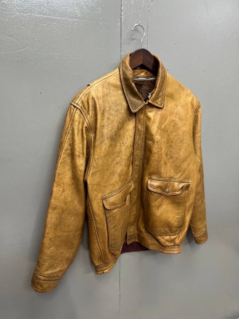 Vintage VINTAGE LEATHER JACKET WITH FLEECE LINED Size US L / EU 52-54 / 3 - 2 Thumbnail