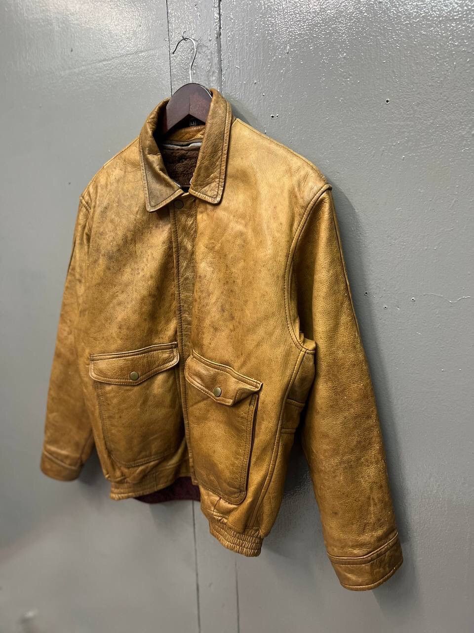 Vintage VINTAGE LEATHER JACKET WITH FLEECE LINED Size US L / EU 52-54 / 3 - 3 Thumbnail