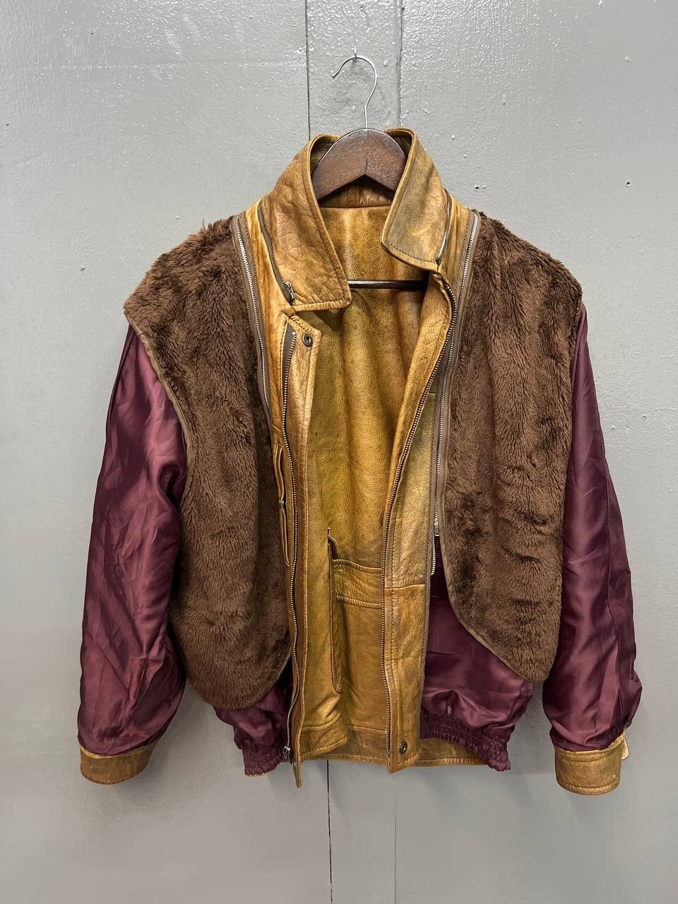 Vintage VINTAGE LEATHER JACKET WITH FLEECE LINED Size US L / EU 52-54 / 3 - 12 Thumbnail