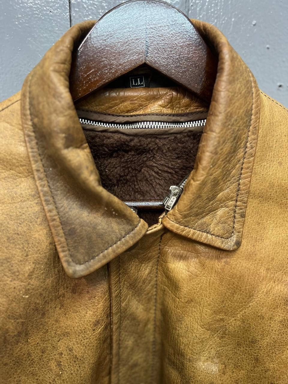 Vintage VINTAGE LEATHER JACKET WITH FLEECE LINED Size US L / EU 52-54 / 3 - 6 Thumbnail