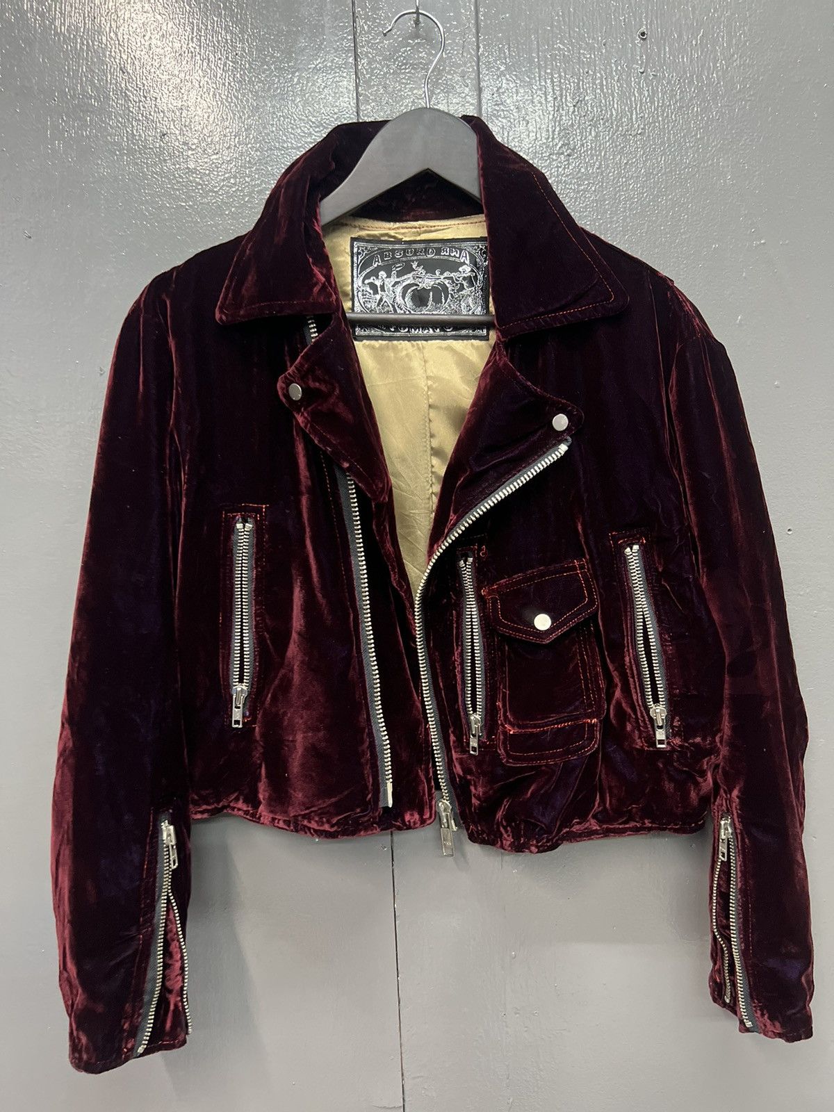 Absurd RARE🔥ABSURD RNA TOMATO DOUBLE COLLAR RED VELVET JACKET Size M / US 6-8 / IT 42-44 - 13 Thumbnail