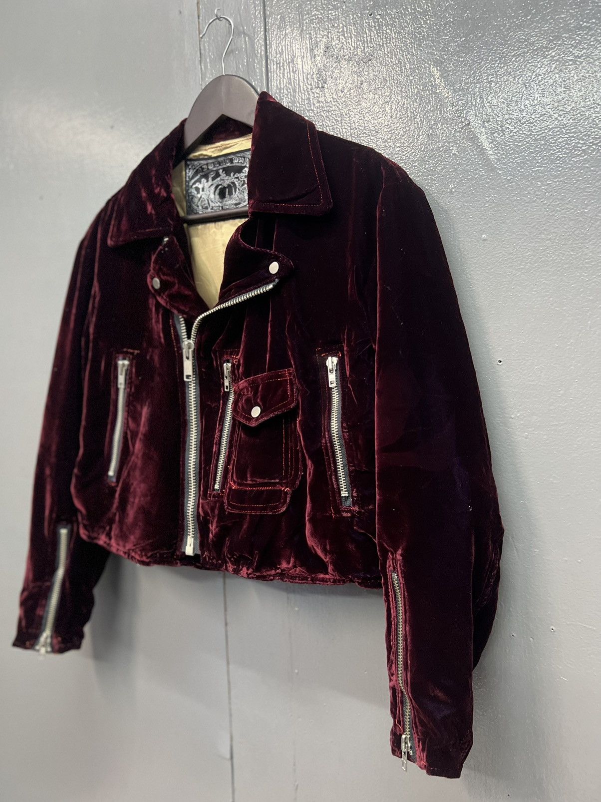 Absurd RARE🔥ABSURD RNA TOMATO DOUBLE COLLAR RED VELVET JACKET Size M / US 6-8 / IT 42-44 - 3 Thumbnail