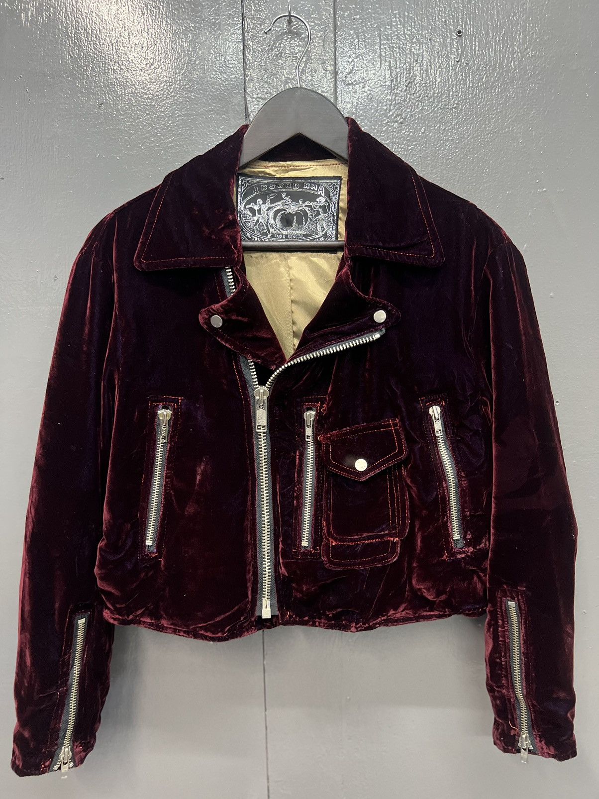 Absurd RARE🔥ABSURD RNA TOMATO DOUBLE COLLAR RED VELVET JACKET Size M / US 6-8 / IT 42-44 - 1 Thumbnail