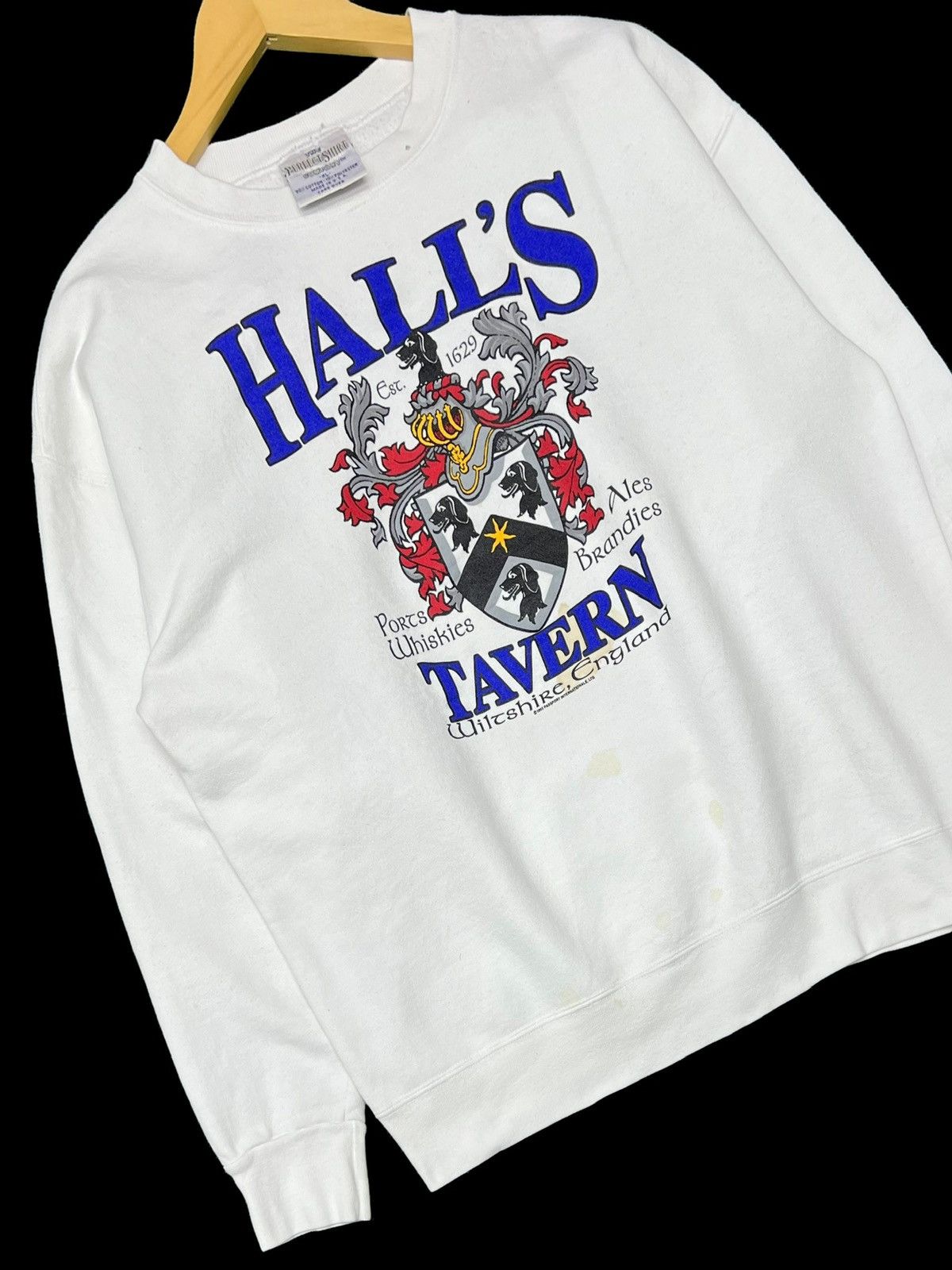 Vintage VTG 90s HALL’S TAVERN WILTSHIRE ENGLAND CREWNECK SWEATSHIRT Size US L / EU 52-54 / 3 - 6 Thumbnail