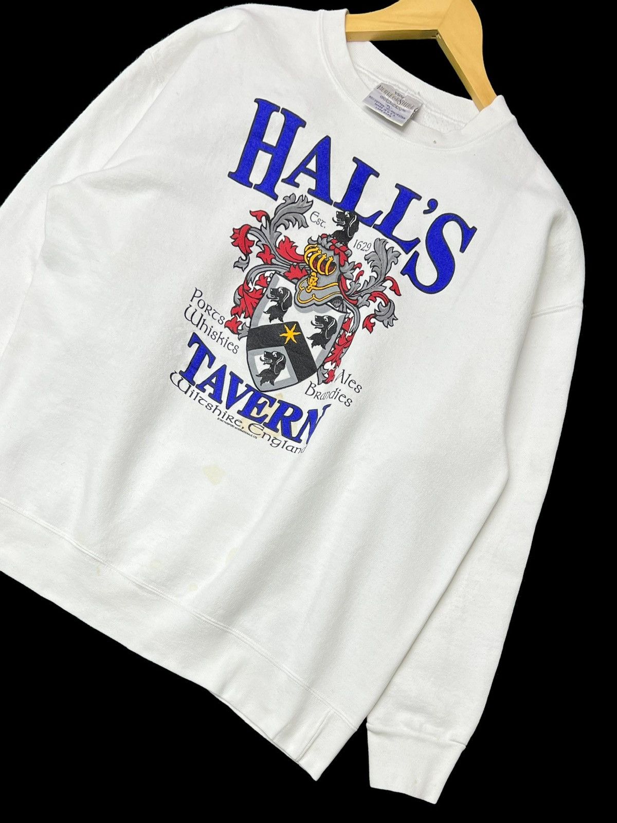Vintage VTG 90s HALL’S TAVERN WILTSHIRE ENGLAND CREWNECK SWEATSHIRT Size US L / EU 52-54 / 3 - 5 Thumbnail