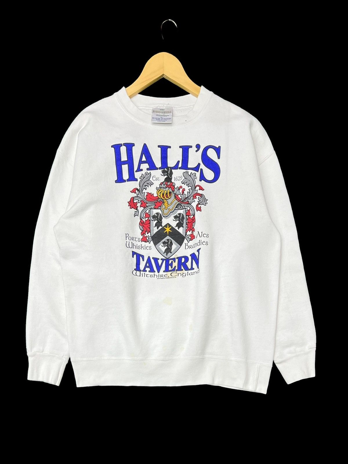 Vintage VTG 90s HALL’S TAVERN WILTSHIRE ENGLAND CREWNECK SWEATSHIRT Size US L / EU 52-54 / 3 - 2 Thumbnail