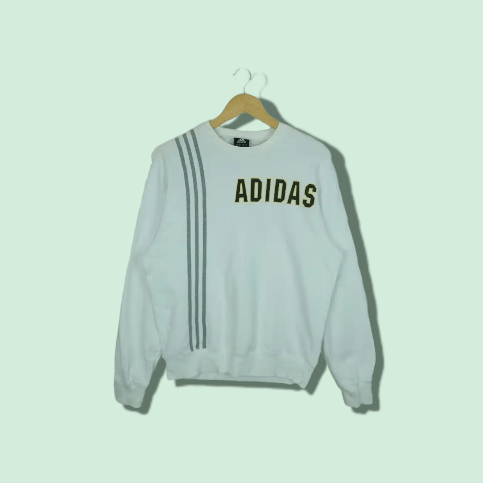 Pre-owned Adidas Originals Big Spell Out Logo Crewneck Sweatshirts In White