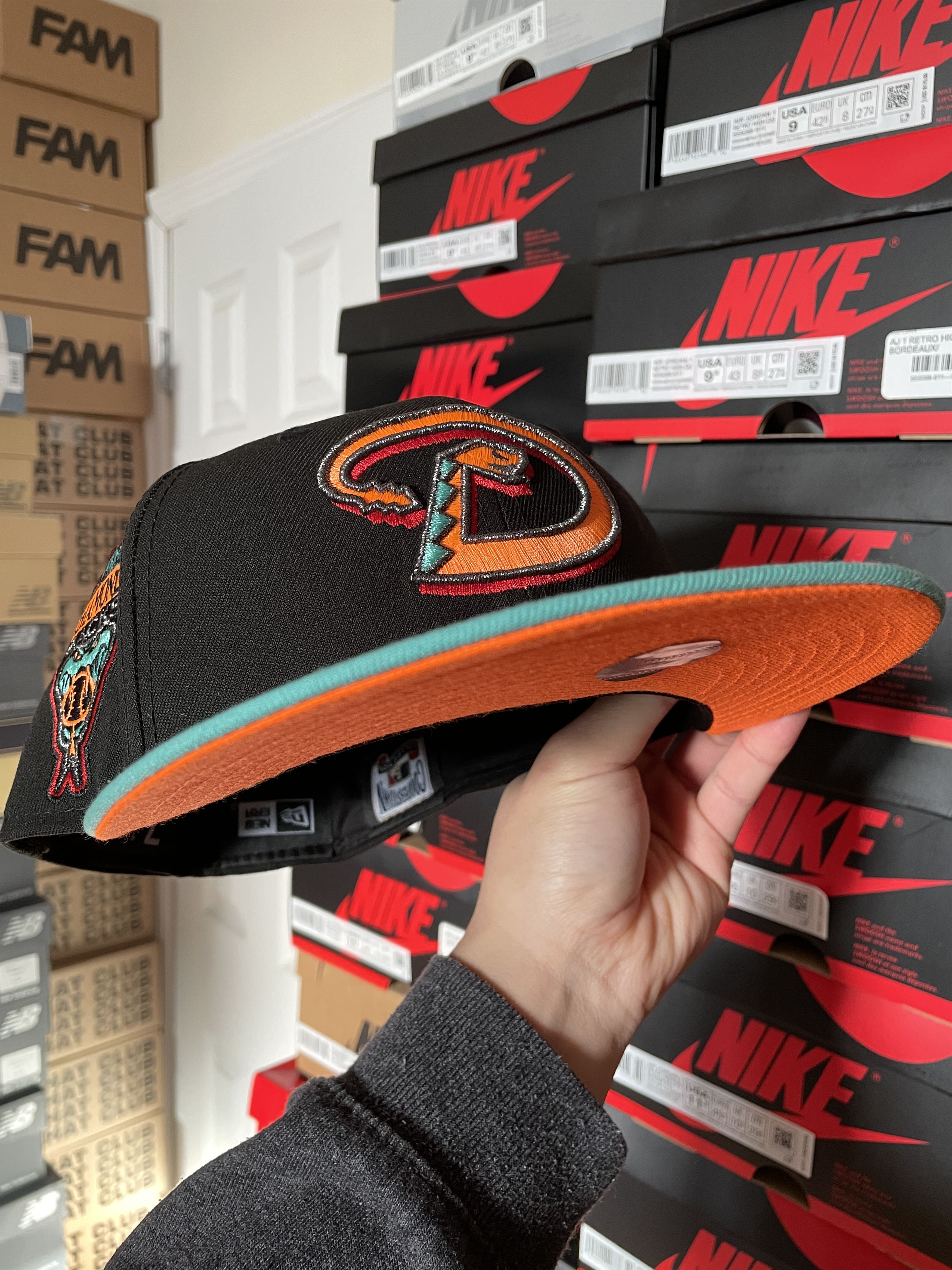 MLB Black Orange Arizona Diamondbacks 7 1/8 Mint 1998 Inaugural Size ONE SIZE - 7 Thumbnail