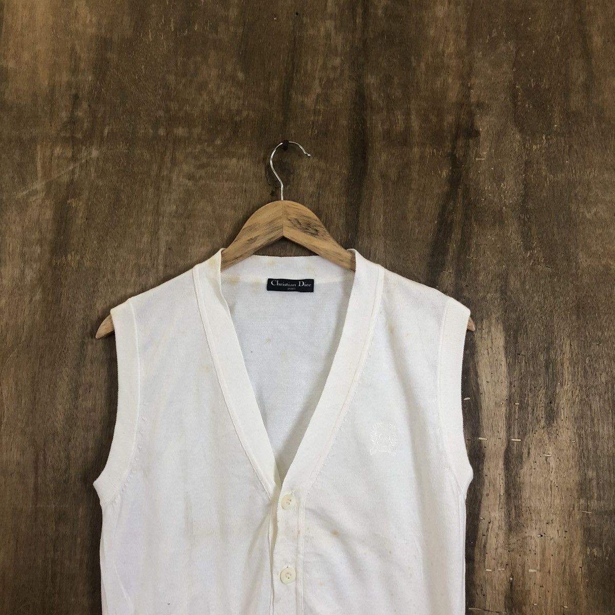 Christian Dior Monsieur Chistian Dior White Yellow Vest cardigan Knitwear #099 Size US S / EU 44-46 / 1 - 2 Thumbnail