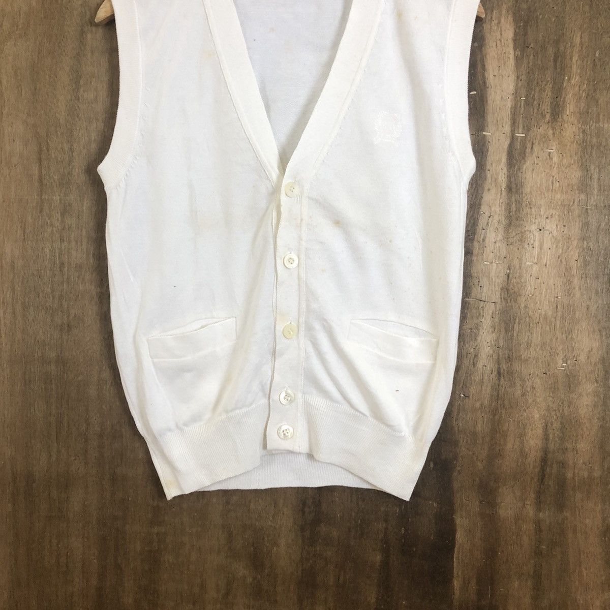 Christian Dior Monsieur Chistian Dior White Yellow Vest cardigan Knitwear #099 Size US S / EU 44-46 / 1 - 3 Thumbnail