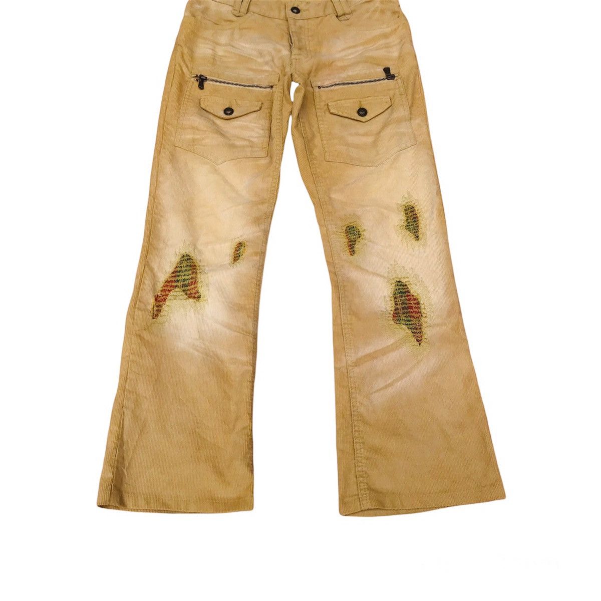 Japanese Brand Flared Dexie Dean distressed cargo bush pant W29 inch Size US 29 - 2 Thumbnail