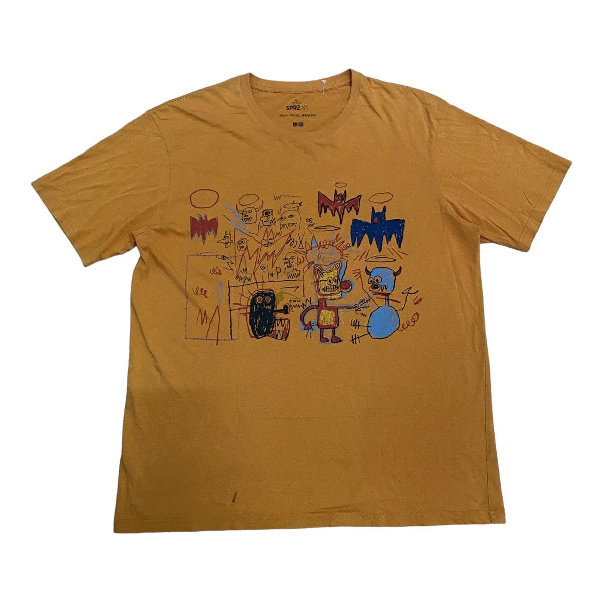 image of Jean Michel Basquiat x Uniqlo Sprz Ny Jean-Michel Basquiat Uniqlo Japanese Tee in Orange (Size XL)
