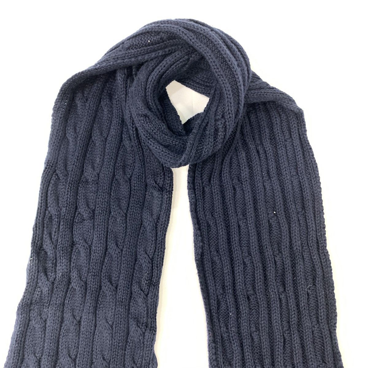Other × Polo Ralph Lauren × Ralph Lauren POLO RALPH LAUREN Pleated Striped Cable Knit Muffler Scarf Size ONE SIZE - 3 Thumbnail