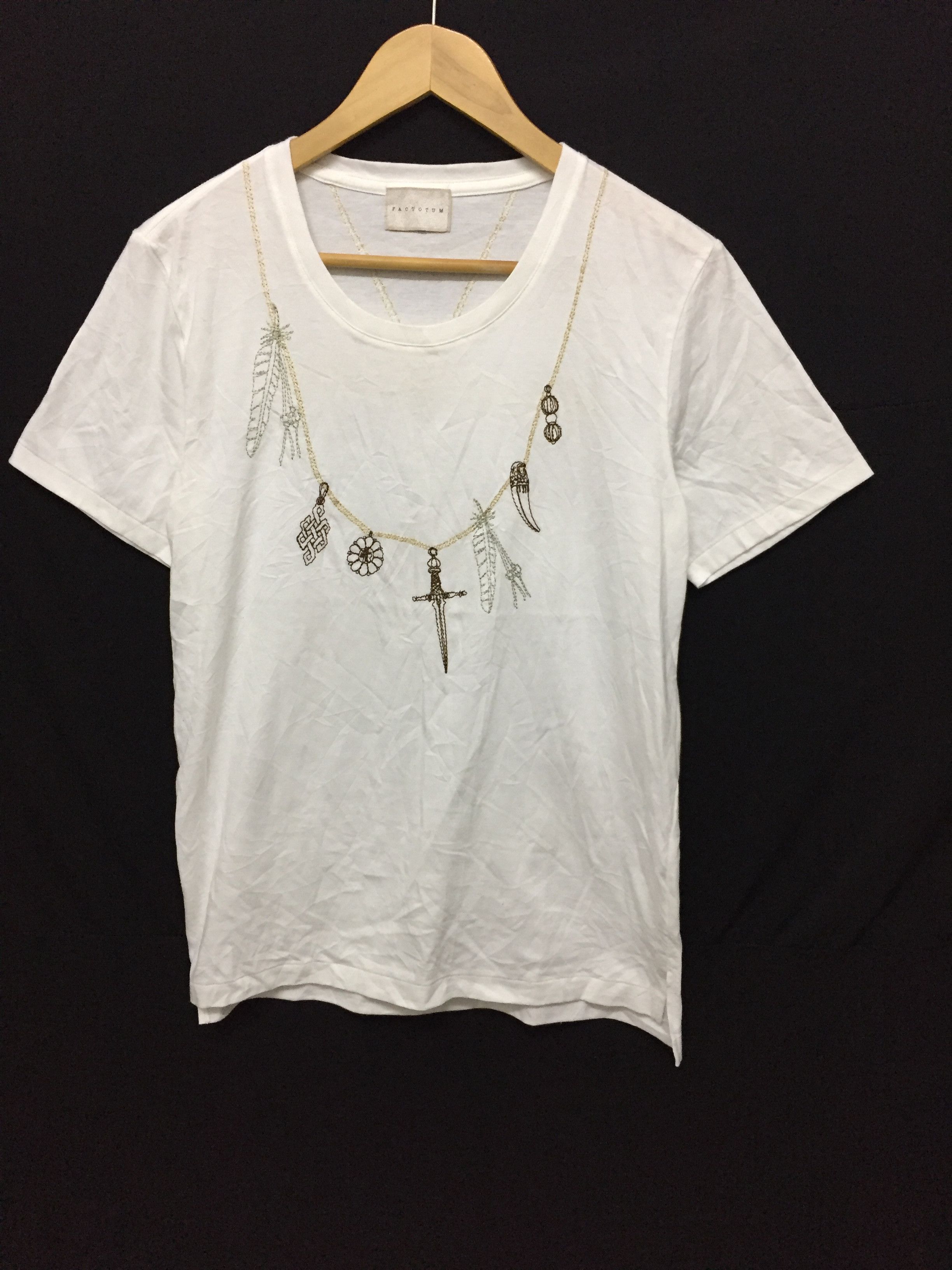 FACTOTUM × Japanese Brand Goros necklace embroidered tee Size US M / EU 48-50 / 2 - 1 Thumbnail