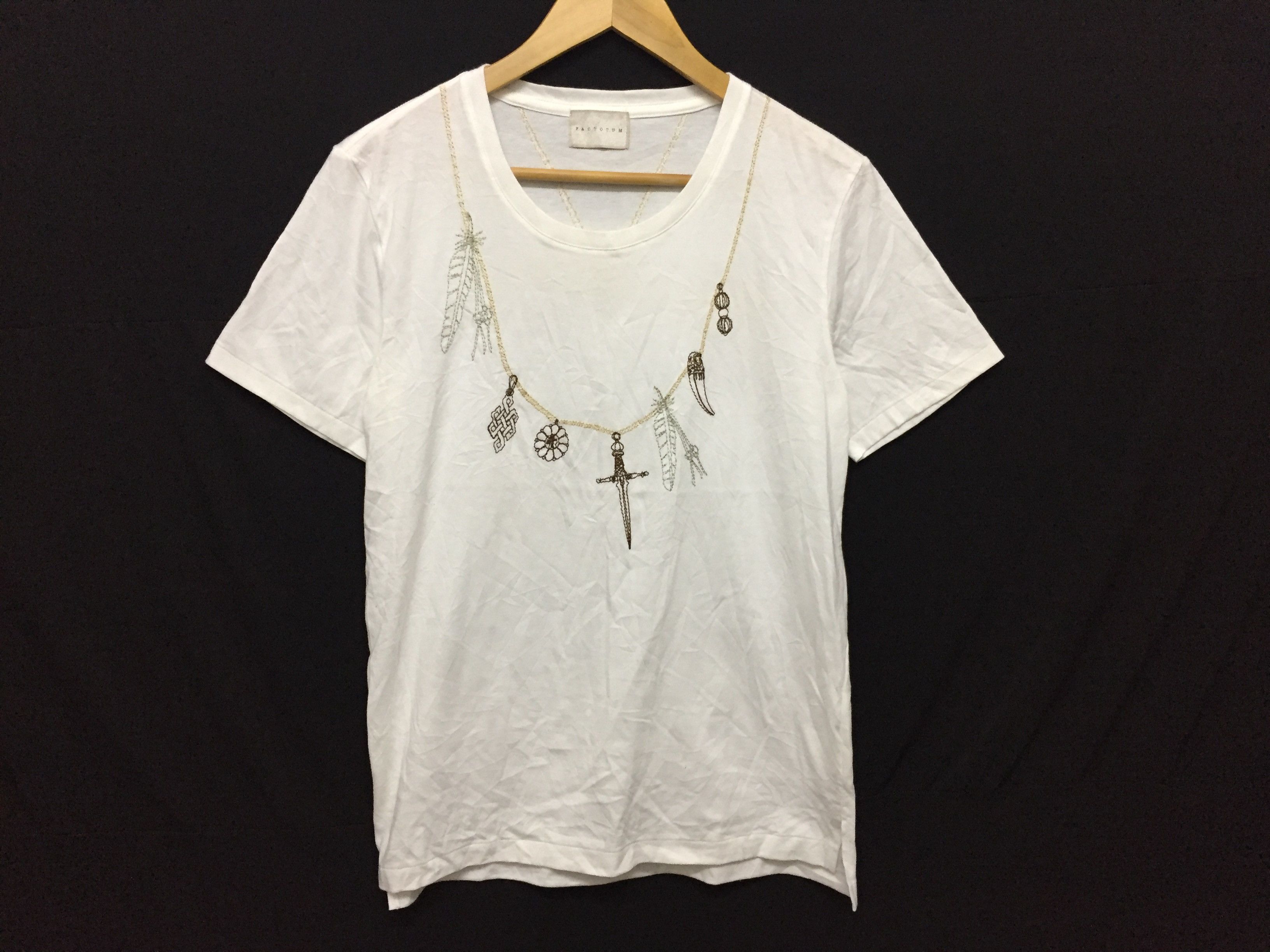 FACTOTUM × Japanese Brand Goros necklace embroidered tee Size US M / EU 48-50 / 2 - 2 Thumbnail