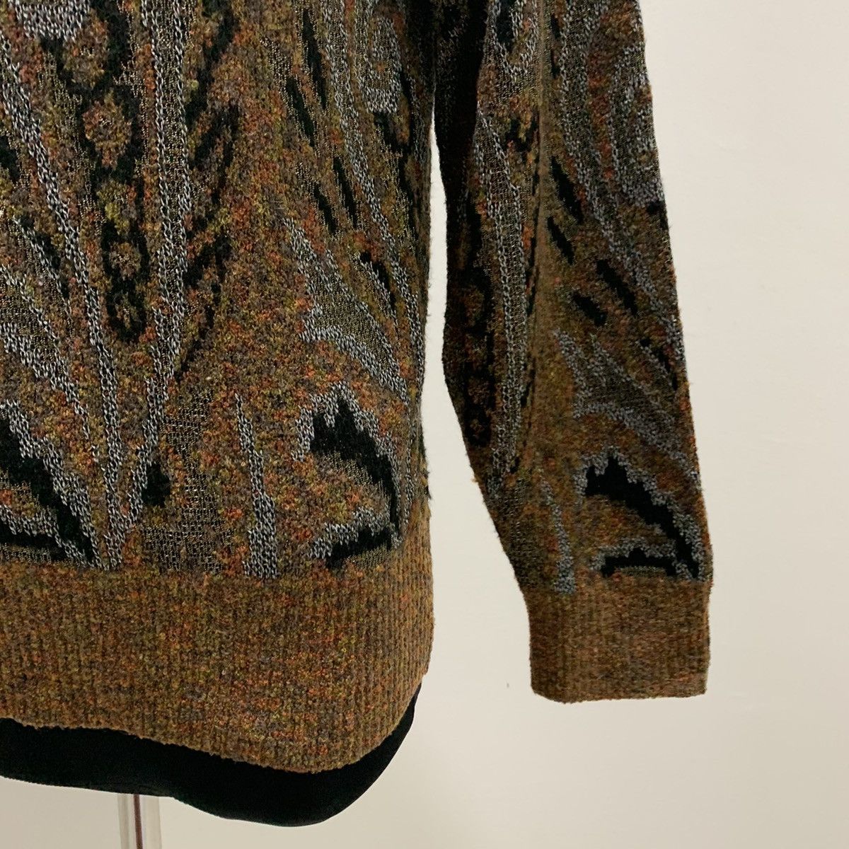 Aran Isles Knitwear × Designer ROGICA Intarsia Paisley Art Fullprint Allover Knit Sweater Size M / US 6-8 / IT 42-44 - 10 Thumbnail