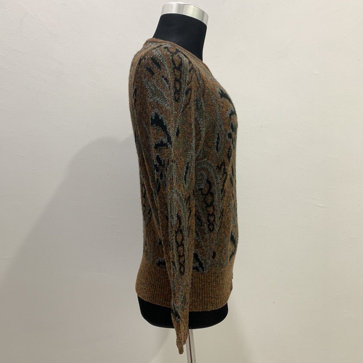 Aran Isles Knitwear × Designer ROGICA Intarsia Paisley Art Fullprint Allover Knit Sweater Size M / US 6-8 / IT 42-44 - 13 Thumbnail