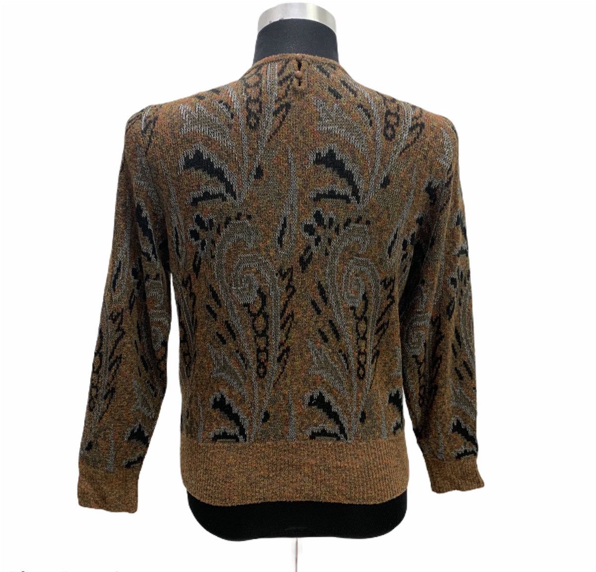 Aran Isles Knitwear × Designer ROGICA Intarsia Paisley Art Fullprint Allover Knit Sweater Size M / US 6-8 / IT 42-44 - 2 Thumbnail
