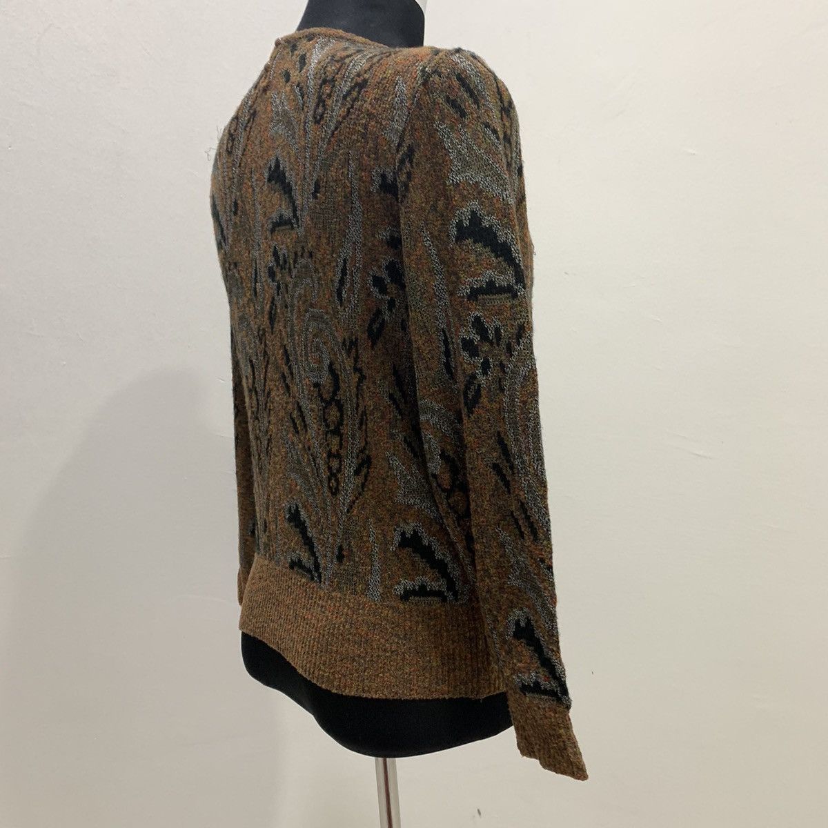 Aran Isles Knitwear × Designer ROGICA Intarsia Paisley Art Fullprint Allover Knit Sweater Size M / US 6-8 / IT 42-44 - 17 Thumbnail