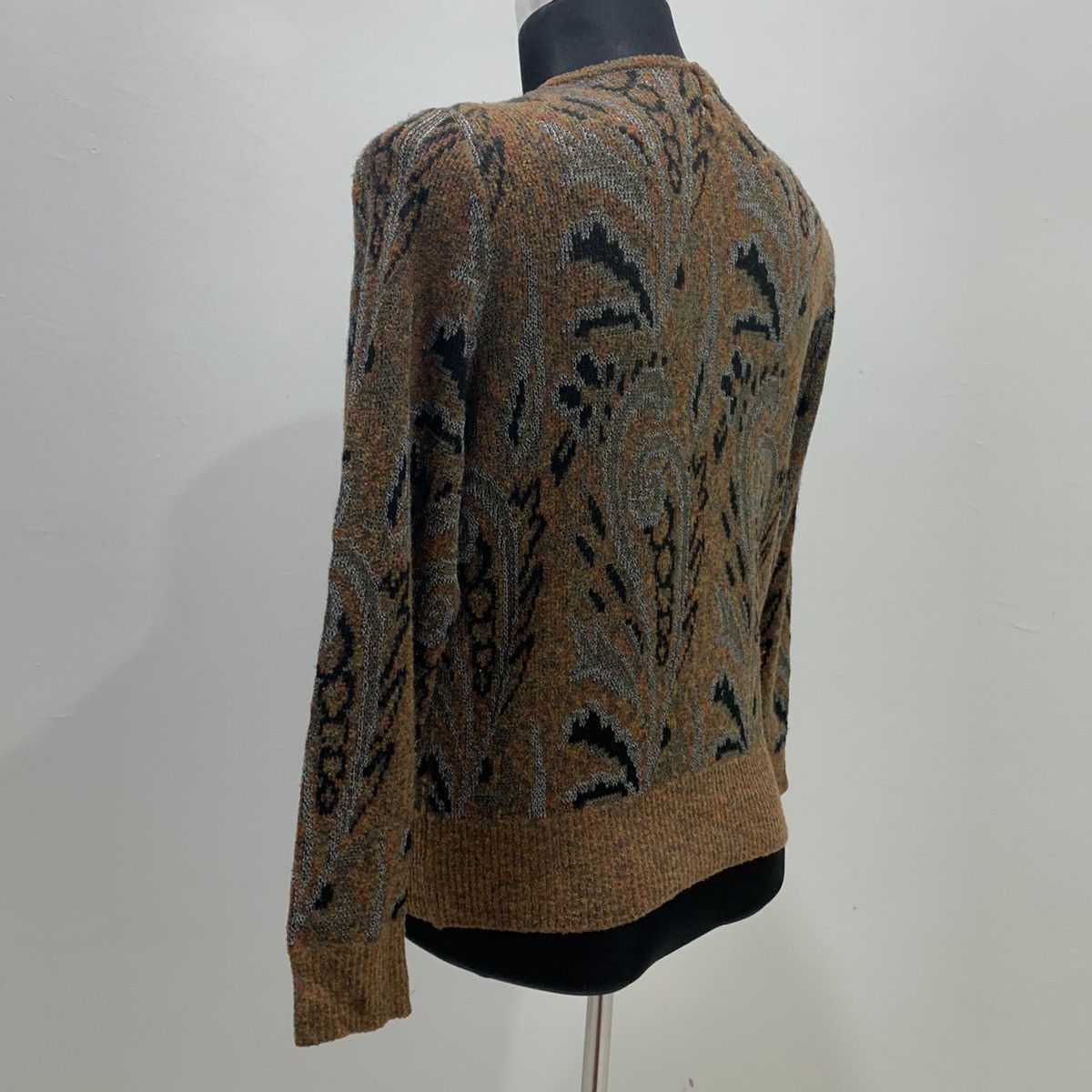 Aran Isles Knitwear × Designer ROGICA Intarsia Paisley Art Fullprint Allover Knit Sweater Size M / US 6-8 / IT 42-44 - 16 Thumbnail