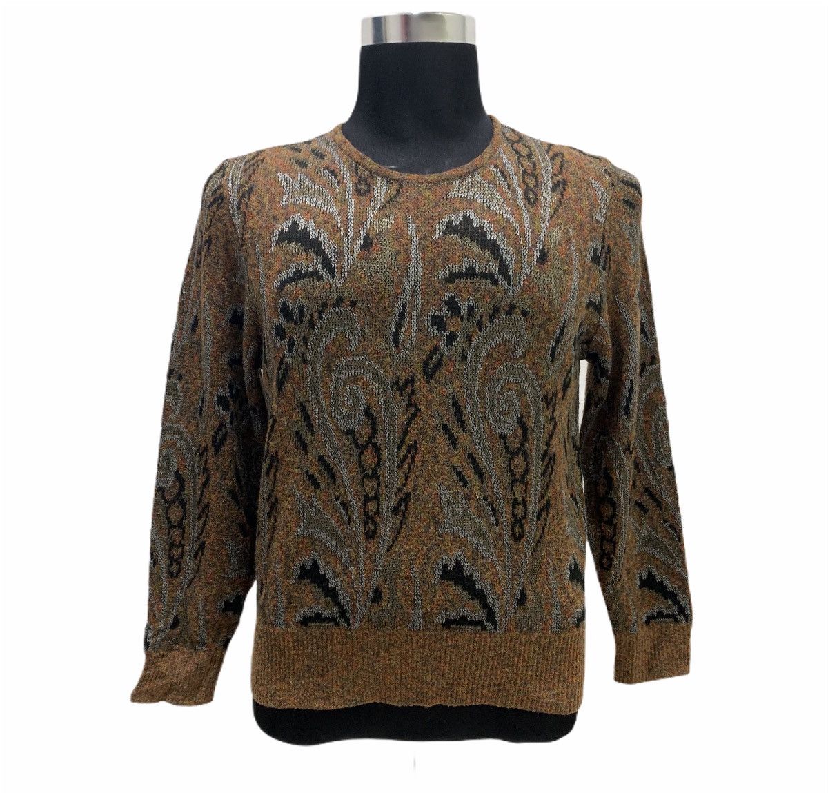 Aran Isles Knitwear × Designer ROGICA Intarsia Paisley Art Fullprint Allover Knit Sweater Size M / US 6-8 / IT 42-44 - 1 Thumbnail